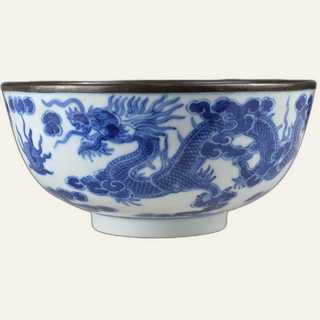 A Rare "Imperial Double Dragons" Porcelain Bowl