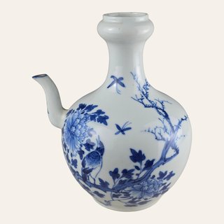 A Blue-and-White 'Bird and Peony' Water Ewer