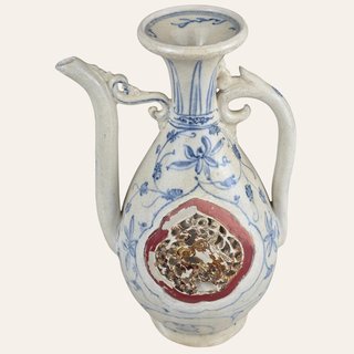 Chu Dau Blue and White Reticulated 'Floral' Ewer