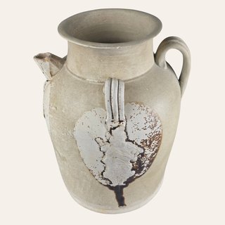 Rare Appliqué-Decorated Pottery Ewer with Quadruple Handles