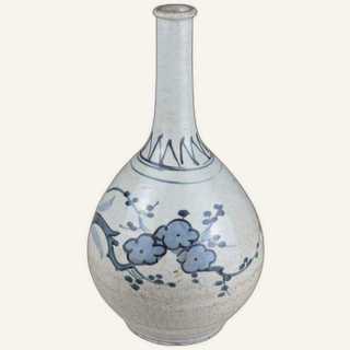 A Fine Chu Dau Blue and White 'Prunus Blossom' Long-Necked Bottle Vase