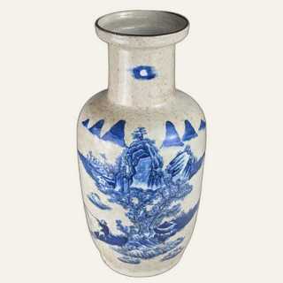 Blue and White 'Landscape and Scholar' Vase