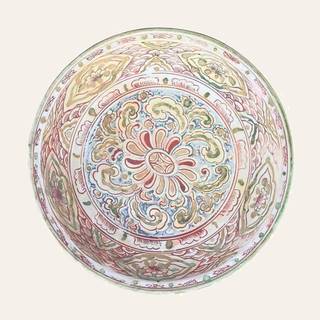 Chu Dau Polychrome Enamel 'Chrysanthemum' Dish