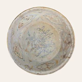 Chu Dau Polychrome Enamel 'Songbird and Blossom' Dish