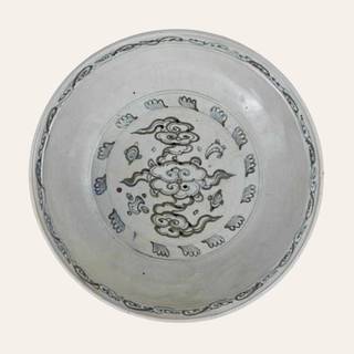 Chu Dau Blue and White 'Cloud Scroll' Dish