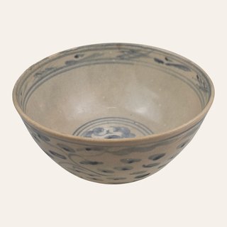 Blue and White Stoneware Bowl