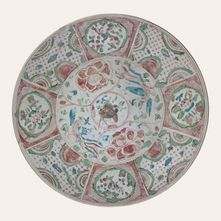 Overglaze Enamel and Underglaze Cobalt Blue Dish